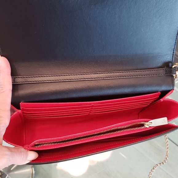 NWOT - Christian Louboutin gold spike leopard Paloma clutch/shoulder bag - Picture 10 of 16